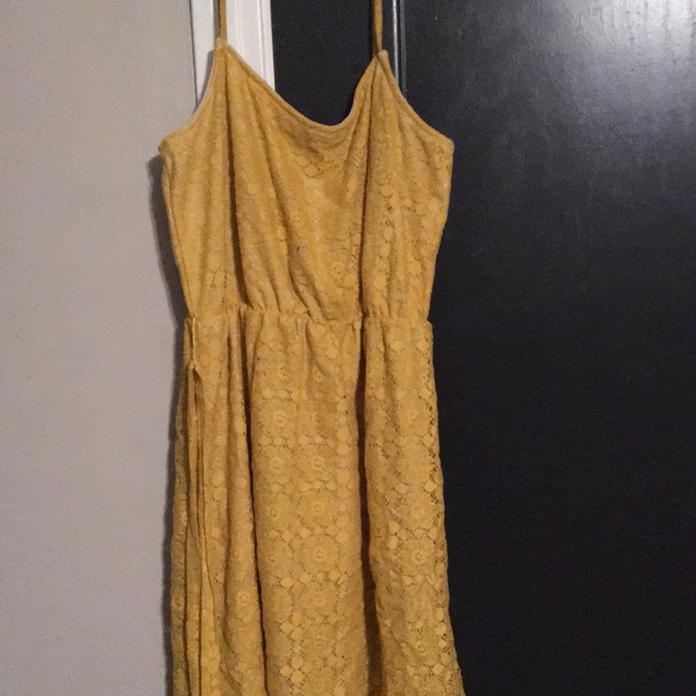 Yellow lace dress